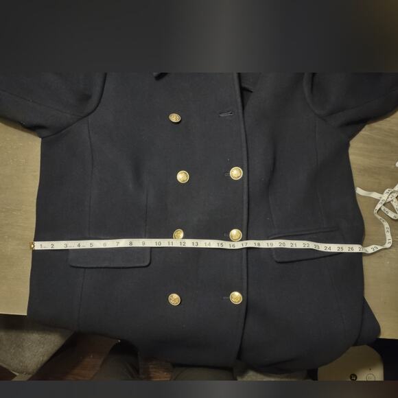 J.Crew $428 Warwick Topcoat Italian Stadium Cloth Wool Blend Navy Coat Size 22 - Picture 7 of 15